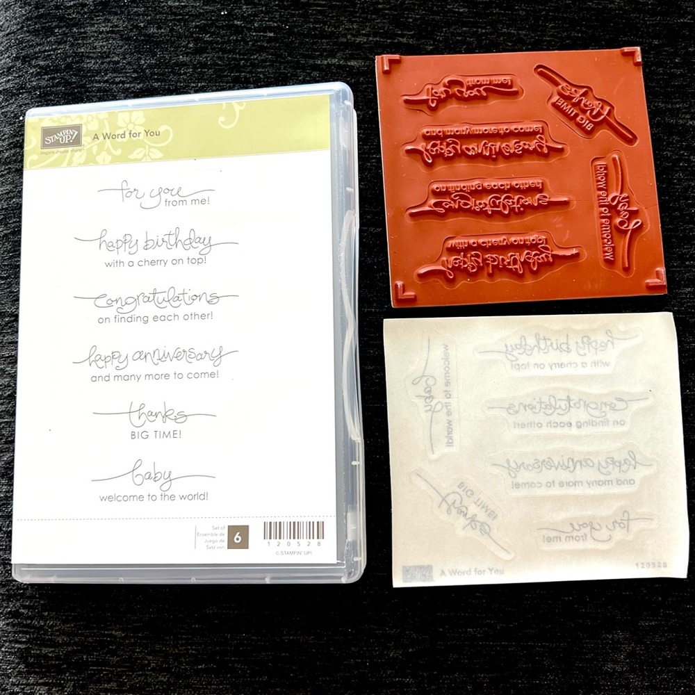 New Stampin Up! A Word for You set of 6 stamp kit